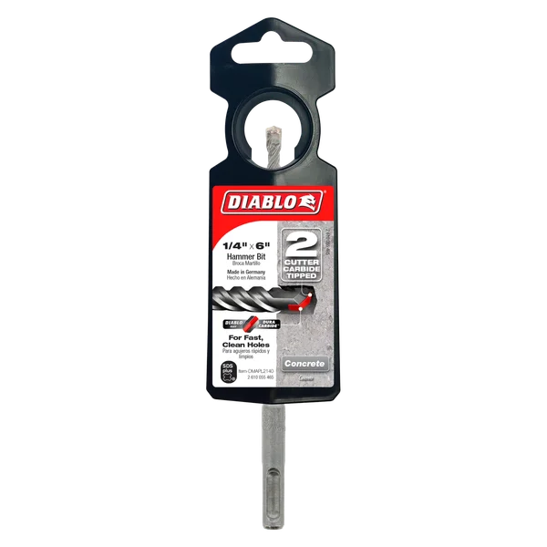 Diablo DMAPL2140, SDS-Plus 2-Cutter Carbide-Tipped Hammer Drill Bit 1/4" x 4" x 6" - Image 2