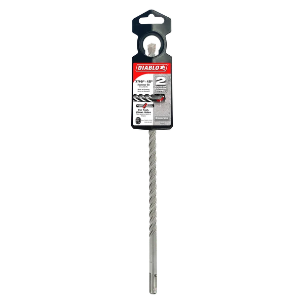 Diablo DMAPL2290, SDS-Plus 2-Cutter Carbide-Tipped Hammer Drill Bit 7/16" x 10" x 12" - Image 2