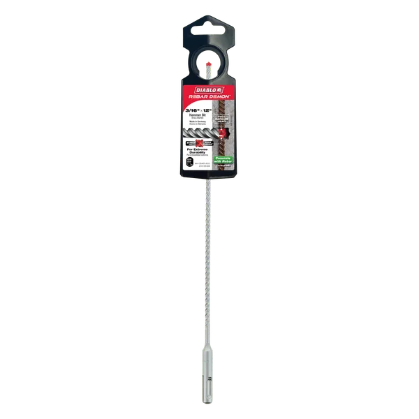 Diablo DMAPL4055, Rebar Demon™ SDS-Plus 4-Cutter Full Carbide Head Hammer Drill Bit 3/16" x 10" x 12" - Image 2