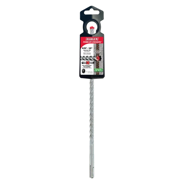 Diablo DMAPL4160, Rebar Demon™ SDS-Plus 4-Cutter Full Carbide Head Hammer Drill Bit 3/8" x 10" x 12" - Image 2