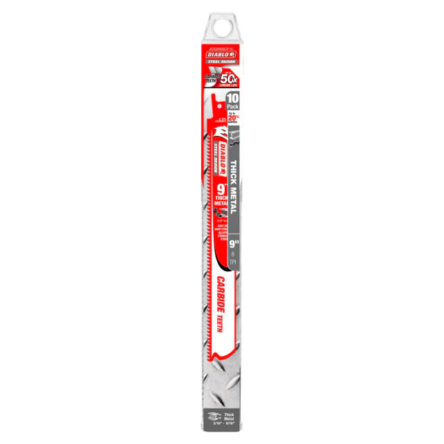 Diablo DS0908CF10C, 9 in. 8 TPI Steel Demon Carbide Recip Blades for Thick Metal  (10-Pack) - Image 2