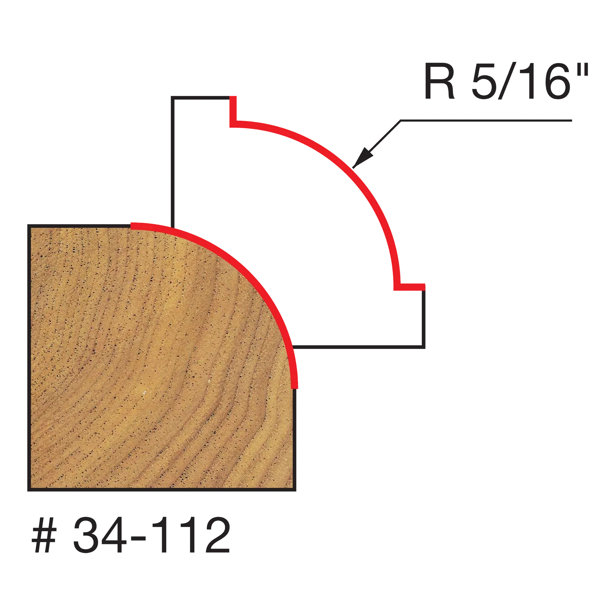 Freud 34-112, 5/16" Rounding Over Bit (1/4" Shank) - Image 2