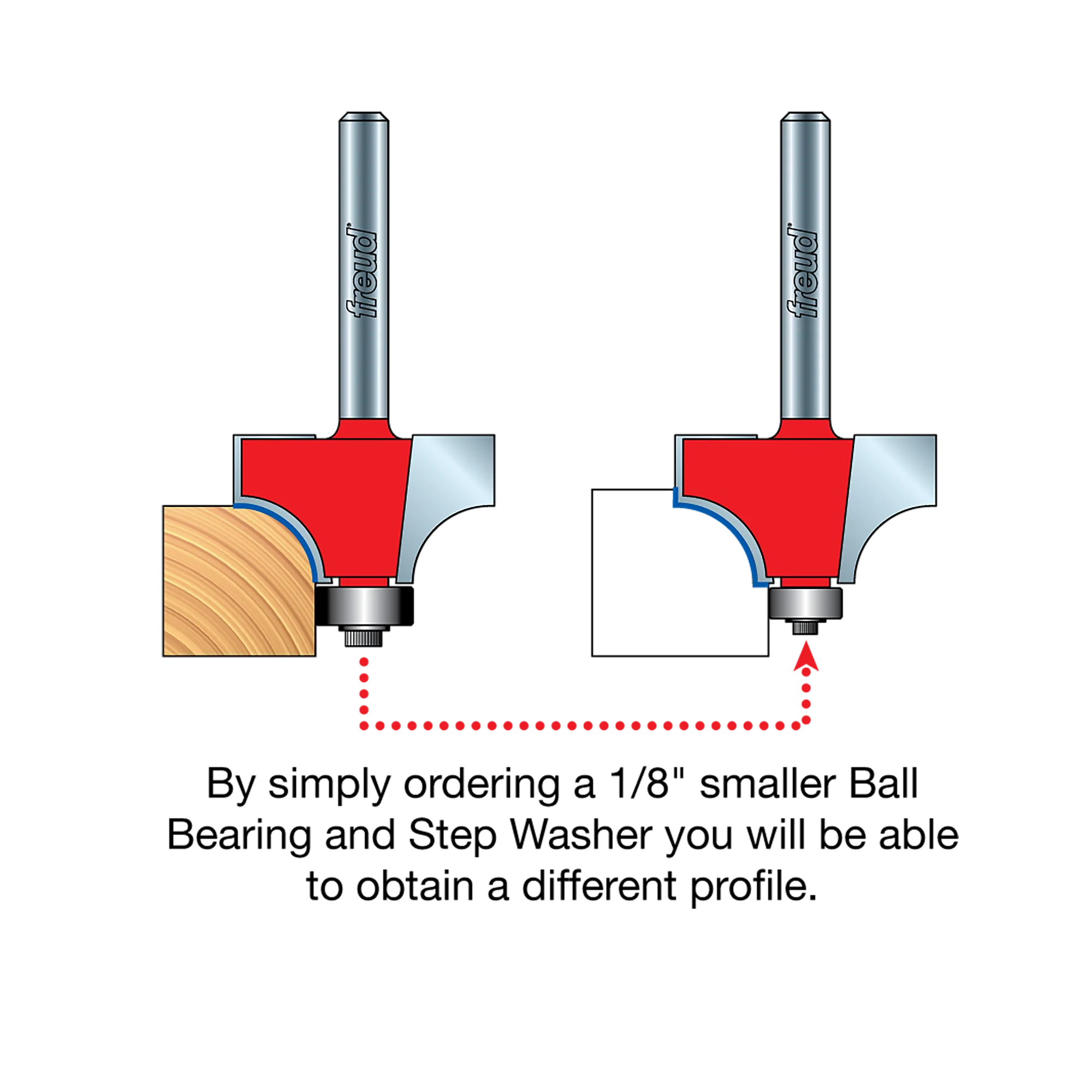 Freud 34-116, Carbide Router Bit - 1-1/2" x 2-1/2" Rounding Over Bit (1/2" Radius) - Image 4