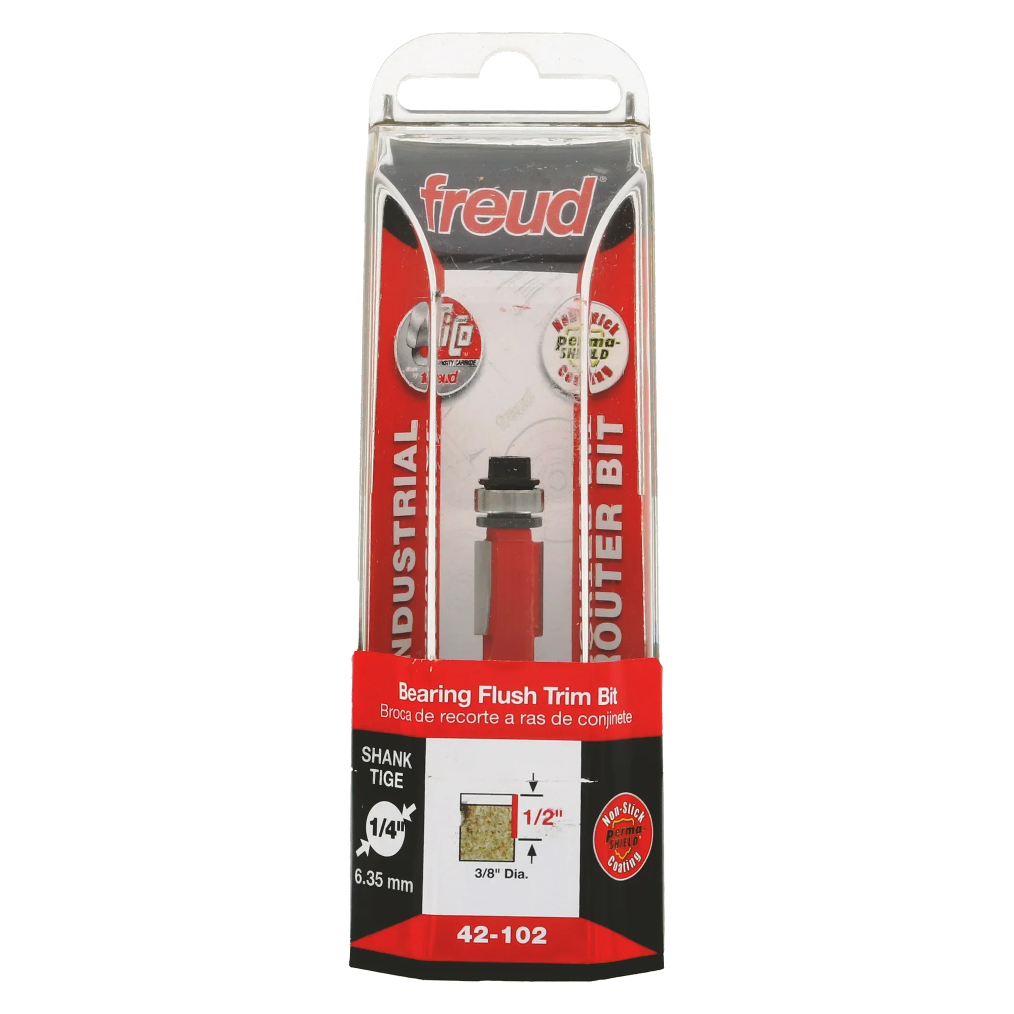 Freud 42-102, Carbide Router Bit - 3/8" Bottom Bearing Flush Trim Bit (1/4" Shank) - Image 3