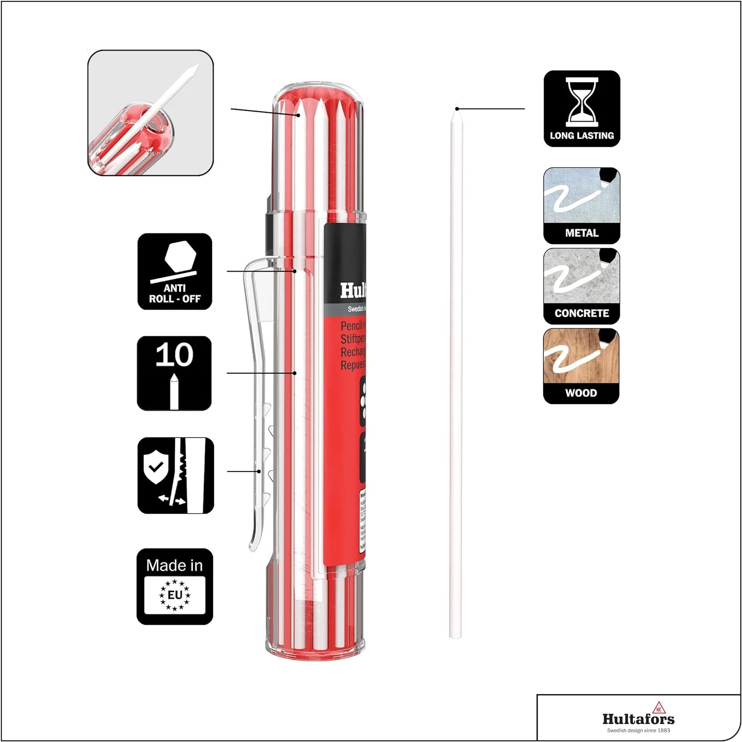 Hultafors 650190, Dry Marker Refills HRD - White - Image 3