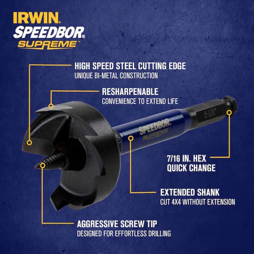 IRWIN IWAX2008, Self-feed Bit 2-1/8'' Speedbor Supreme - Image 4