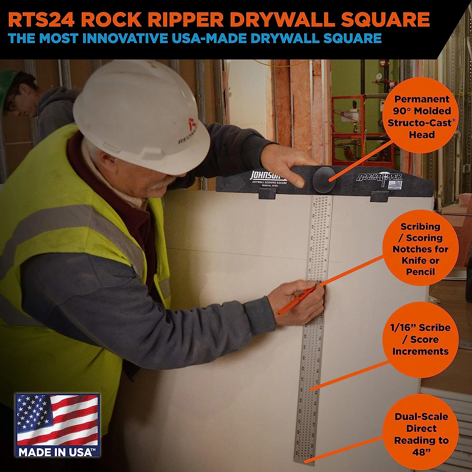 Johnson RTS24, RockRipper® Pro Drywall Scoring Square - Image 4