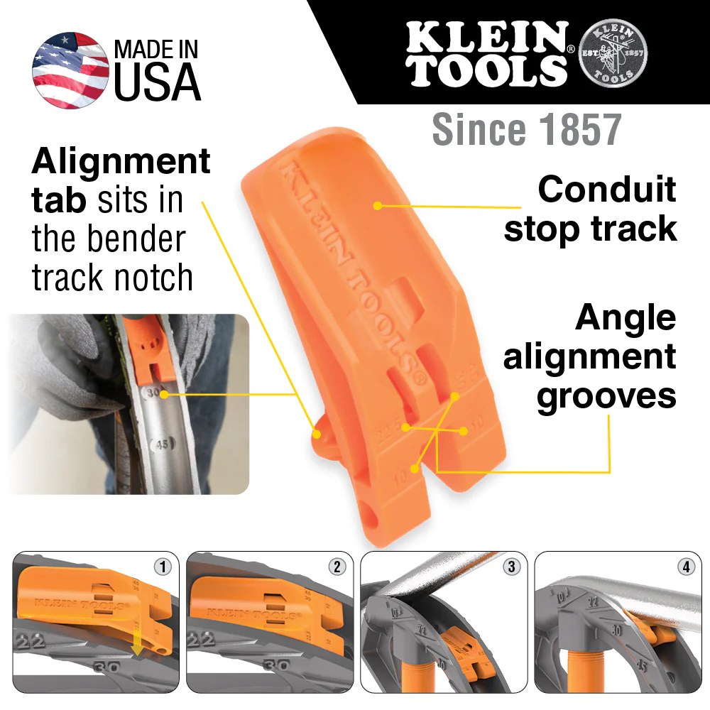 Klein Tools 51606, Aluminum Conduit Bender 1/2-Inch EMT with Angle Setter™ - Image 3