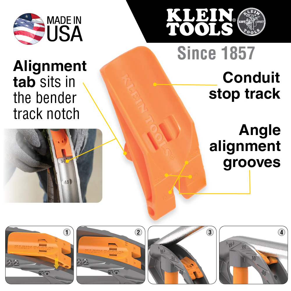 Klein Tools 51607, Aluminum Conduit Bender 3/4-Inch EMT with Angle Setter™ - Image 3