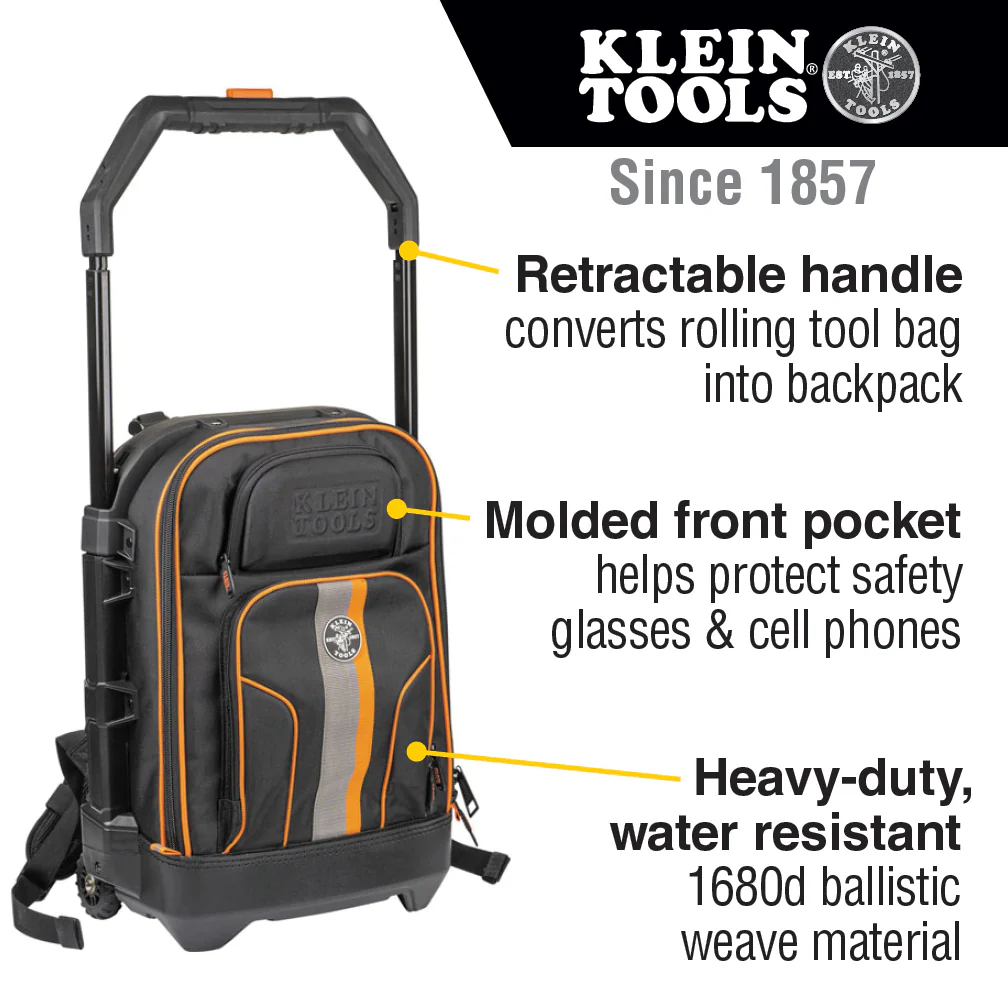 Klein Tools 55604, Rolling Tool Backpack - Image 2