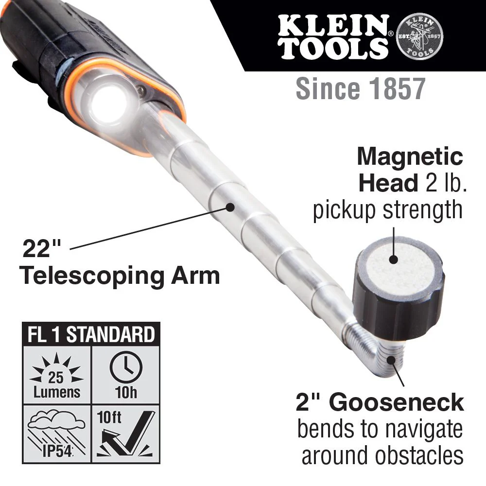 Klein Tools 56027, Telescoping Magnetic LED Light and Pickup Tool - Image 7