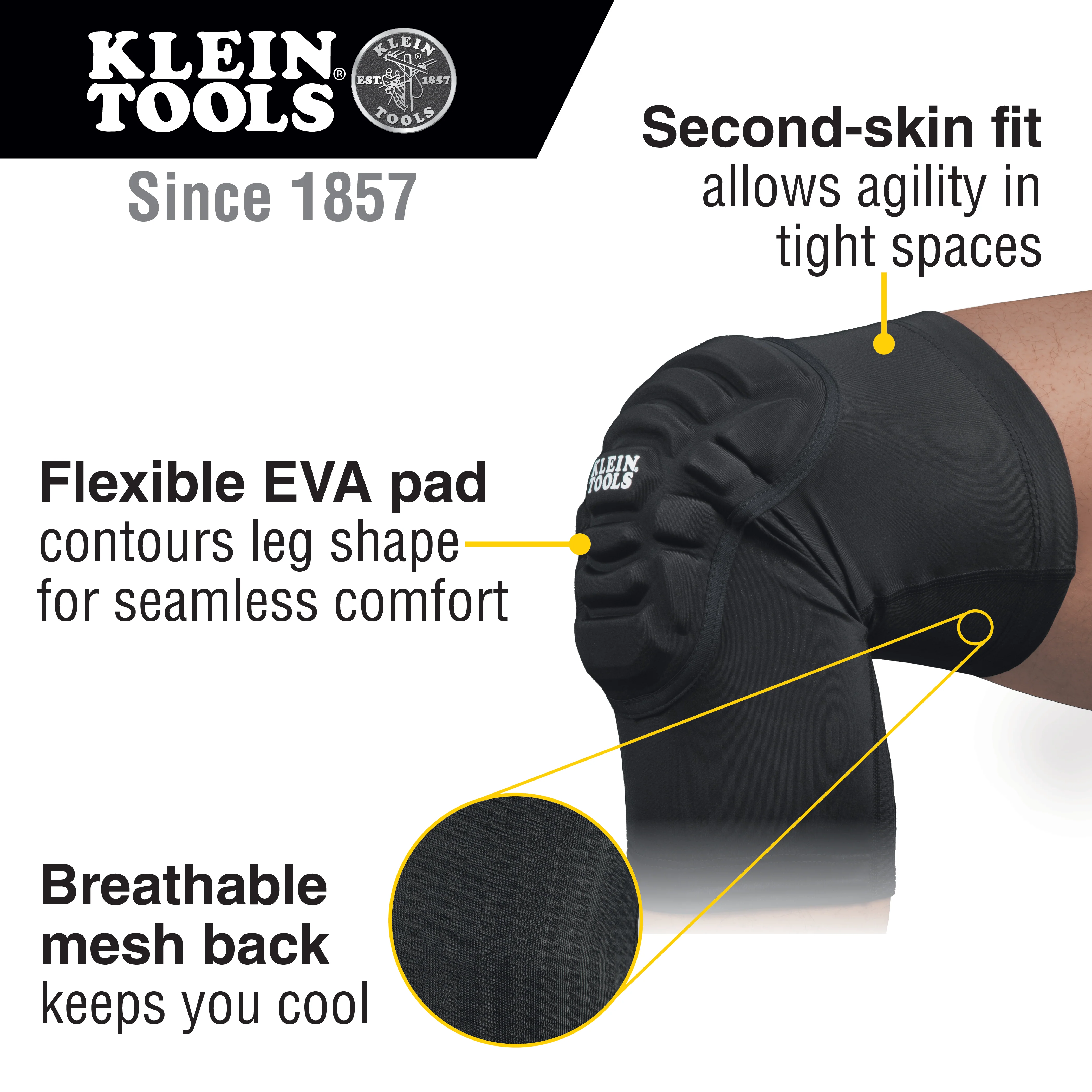 Klein Tools 60492, Lightweight Knee Pad Sleeves, M/L - Image 2