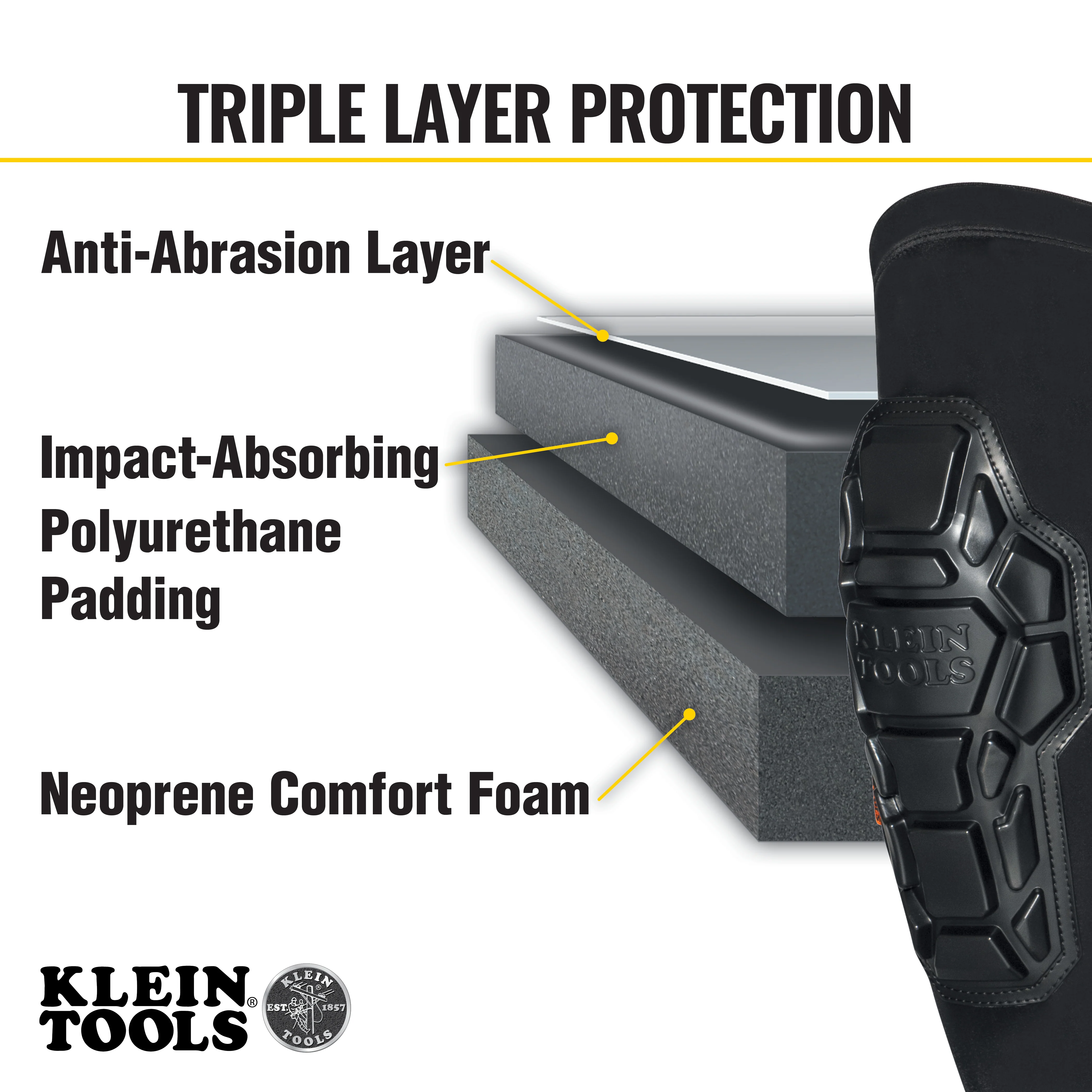 Klein Tools 60611, Heavy Duty Knee Pad Sleeves, L/XL - Image 3