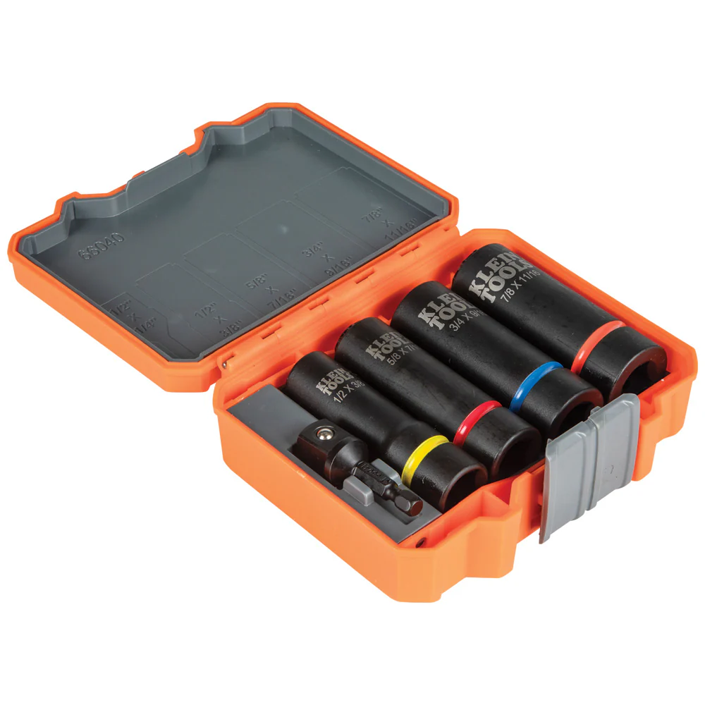 Klein Tools 66040, 2-in-1 Impact Socket Set, 12-Point, 5-Piece - Image 10