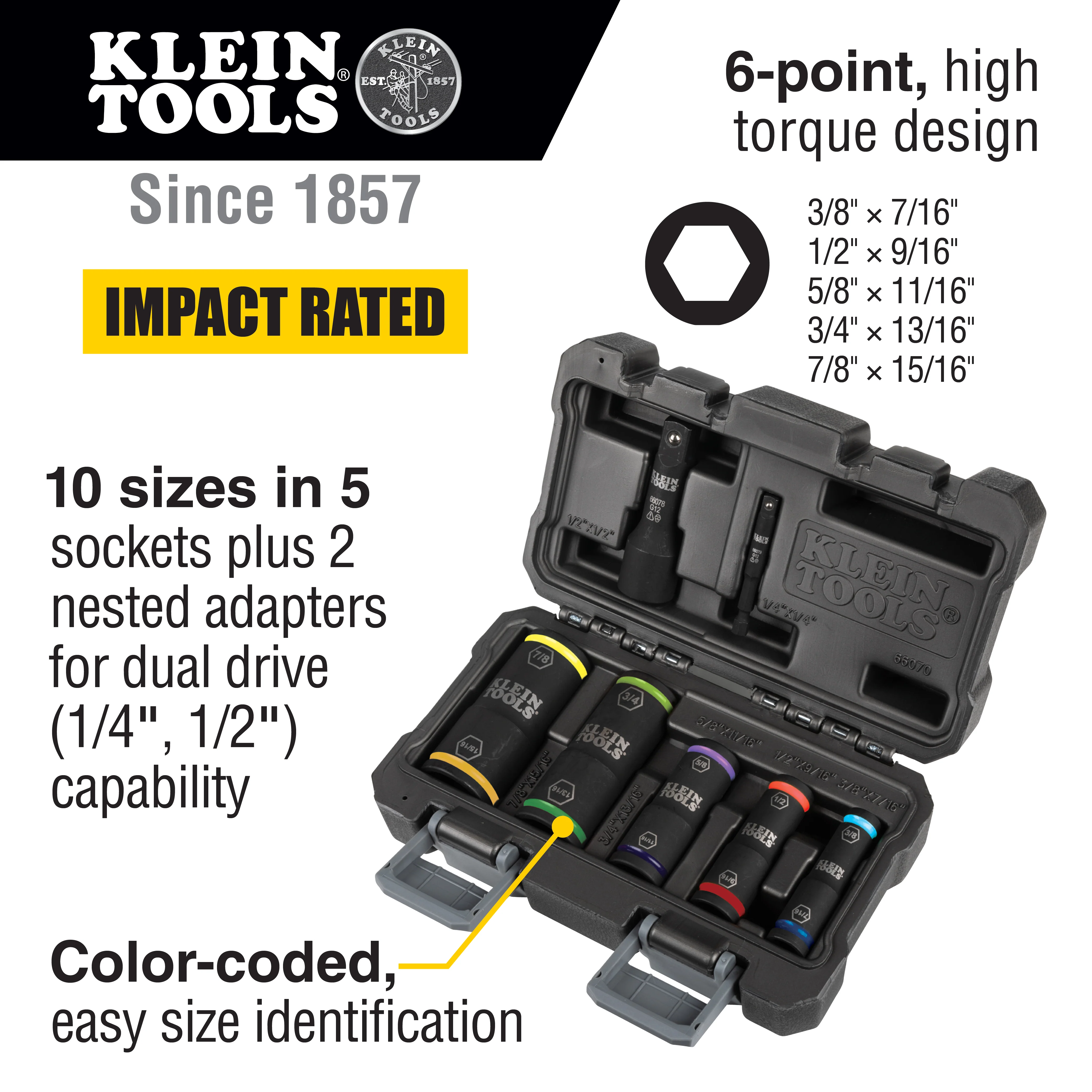 Klein Tools 66070, Flip Impact Socket Set, 7-Piece - Image 9