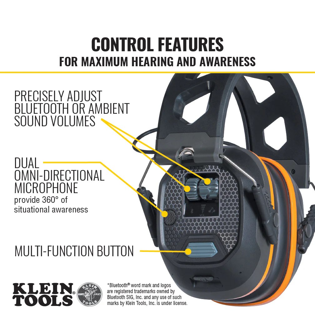 Klein Tools AESEM1S, Situational Awareness Bluetooth® Earmuffs - Image 2