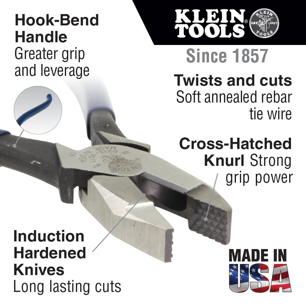 Klein Tools D2000-9ST, Ironworker's Pliers, Heavy-Duty Cutting, 9-Inch - Image 2