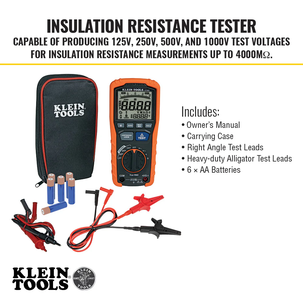 Klein Tools ET600,  Insulation Resistance Tester - Image 4