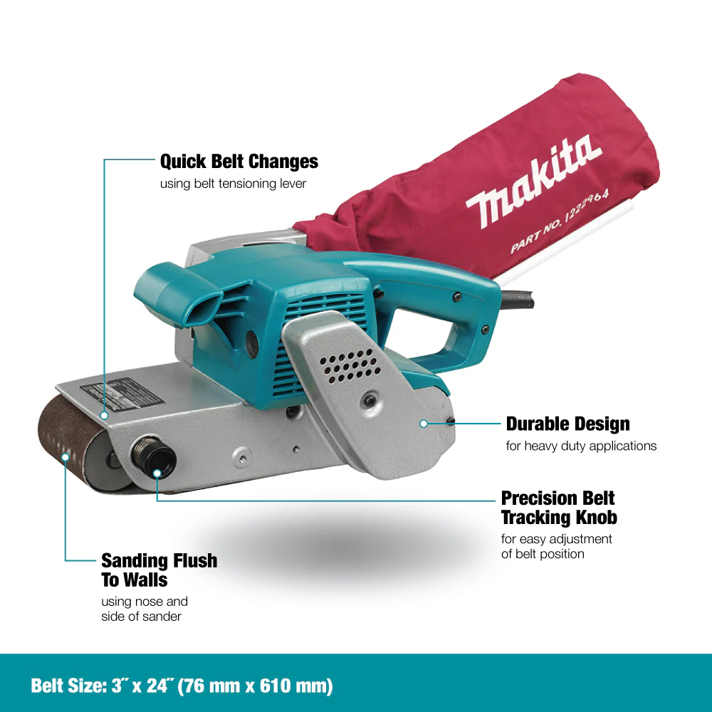 Makita 9924DB, 3" X 24" Belt Sander - Image 3