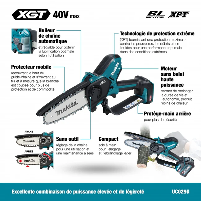 Makita UC029GZ, 40Vmax XGT Brushless 6" Pruning Saw (Tool Only) - Image 12