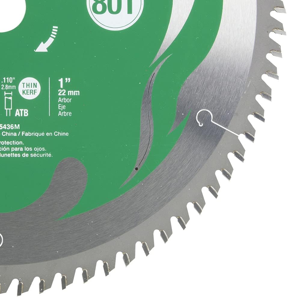 Metabl HPT 115436M, 12-Inch Miter Saw Blade, 80T, Fine Finish, 1-Inch Arbor, Thin Kerf, 5500 Max RPM - Image 2