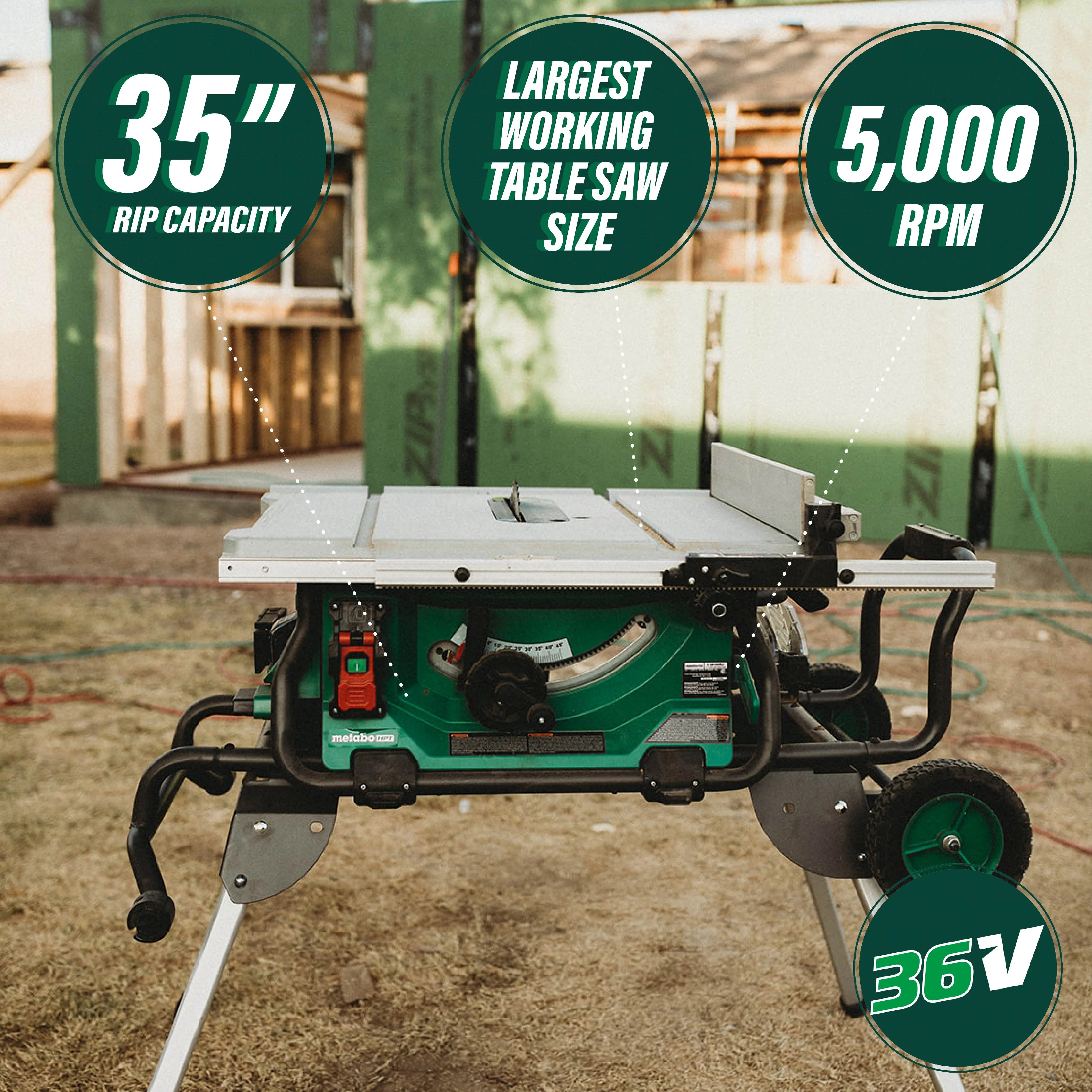 Metabo HPT C3610DRJQ4, 36V Multivolt 10" Table Saw (Tool Only) - Image 2