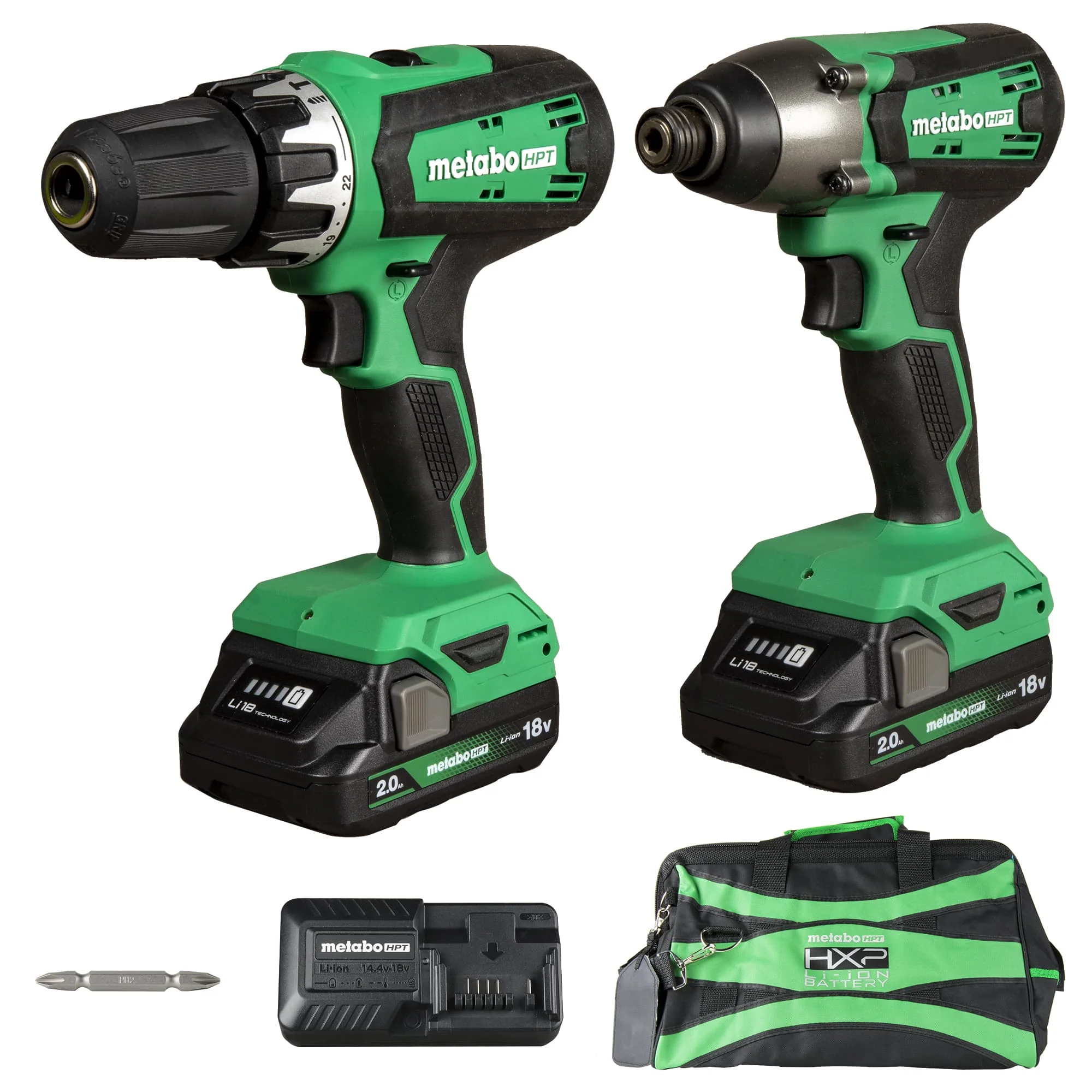 Metabo HPT KC18DFXM, 18V Hammer Drill and Impact Driver Combo Kit