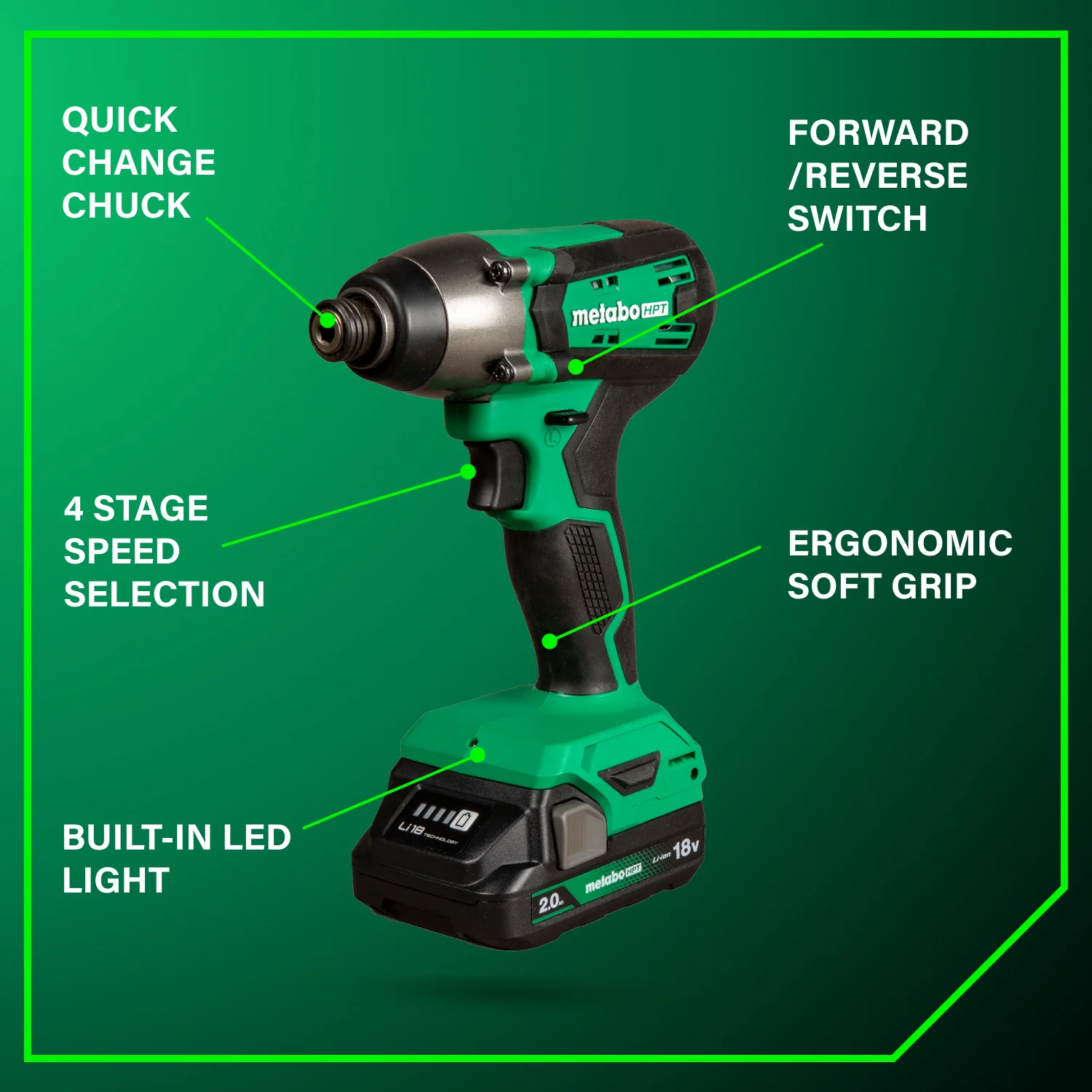 Metabo HPT KC18DFXM, 18V Hammer Drill and Impact Driver Combo Kit - Image 5