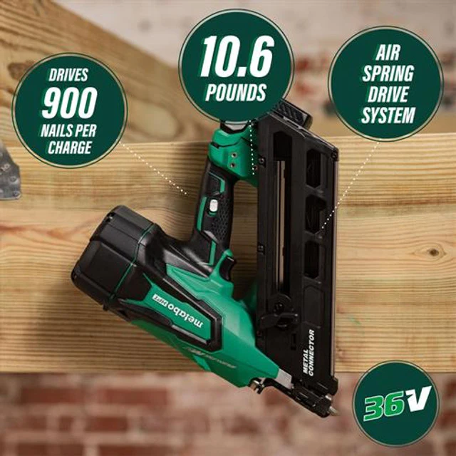 Metabo HPT NR3665DAM, 36V Multi-Volt Cordless Positive Placement Nailer Kit (2.5 Ah) - Image 4