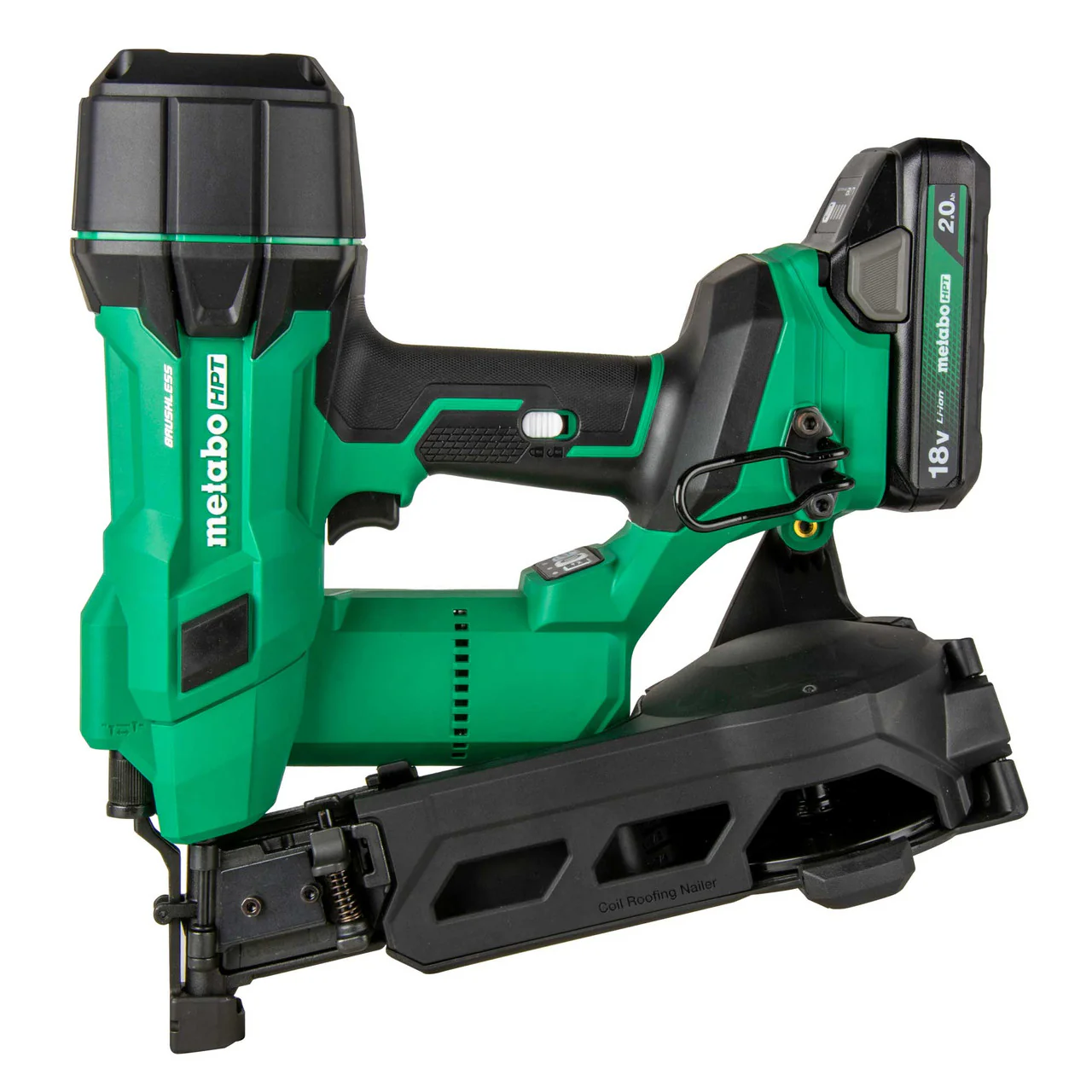 Metabo HPT NV1845DAM, 18V MultiVolt Brushless 1-3/4in Coil Roofing Nailer - Image 2