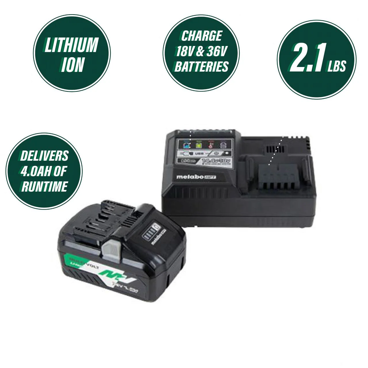 Metabo HPT UC18YSL3B1M, Starter Kit (Battery and Charger Set)- 36 V - Image 4