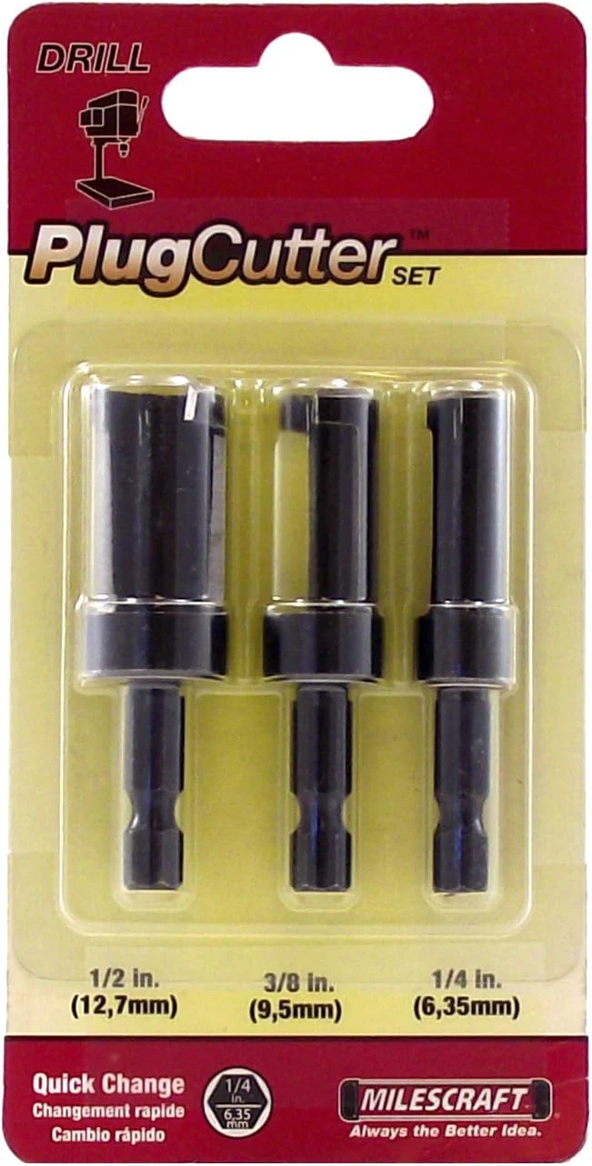 Milescraft 5340, 3pc. PlugCutter Set (1/2", 3/8", 1/4") - Image 2