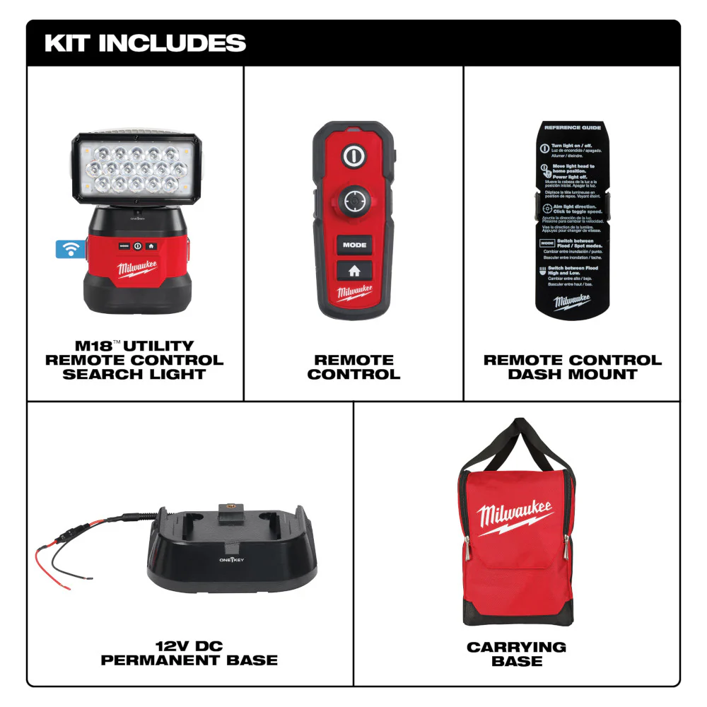 Milwaukee 2123-20, M18 Utility Remote Control Search Light w/ Portable Base - Image 5