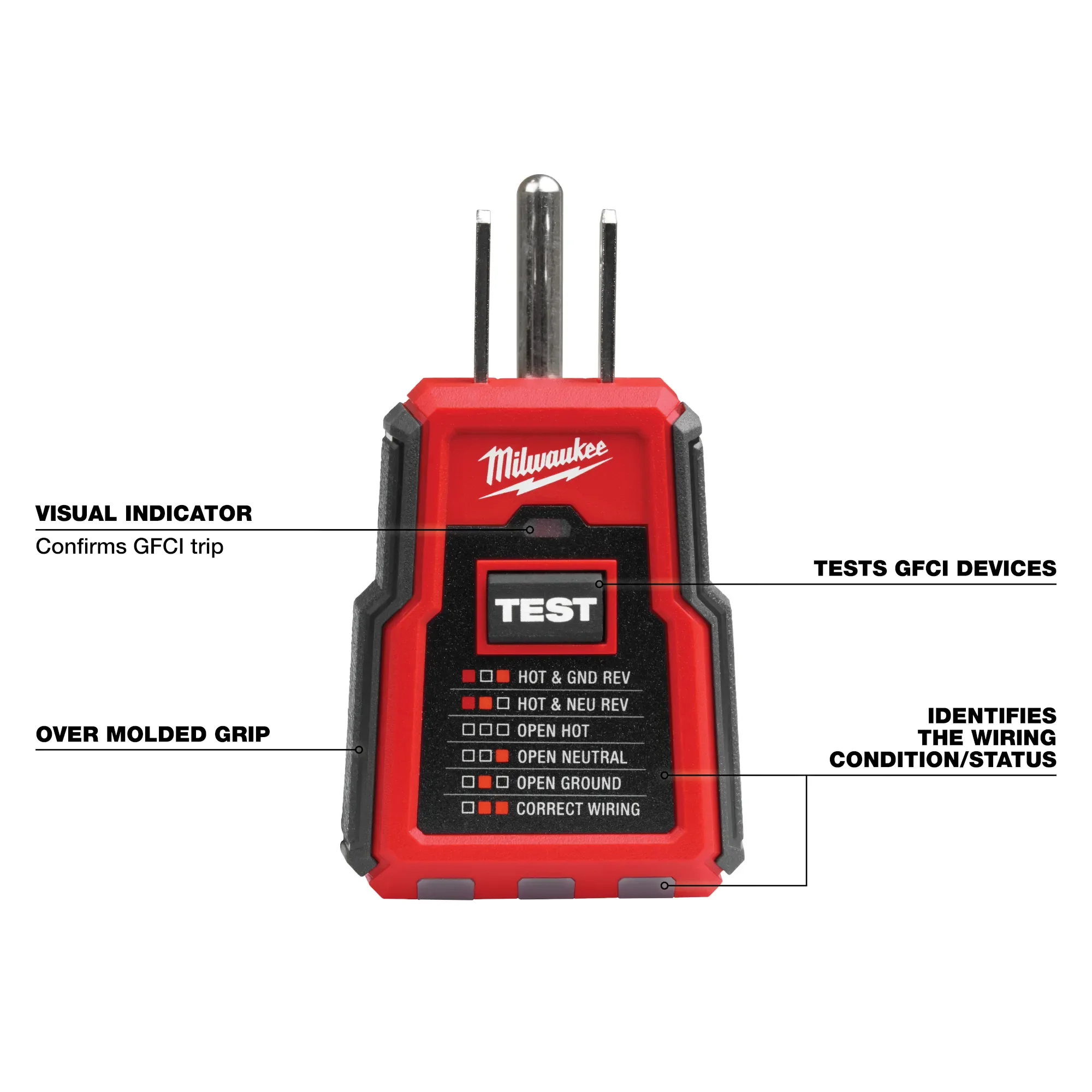 Milwaukee 2223-20, GFCI Receptacle Tester - Image 2