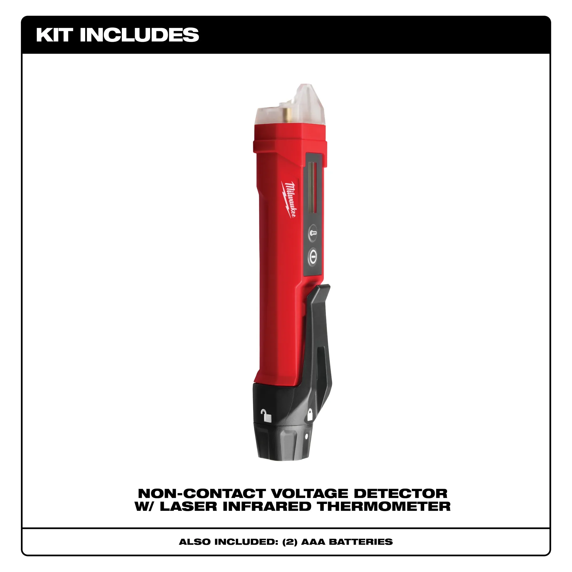 Milwaukee 2225-20, Non-Contact Voltage Detector w/ Laser Infrared Thermometer - Image 2
