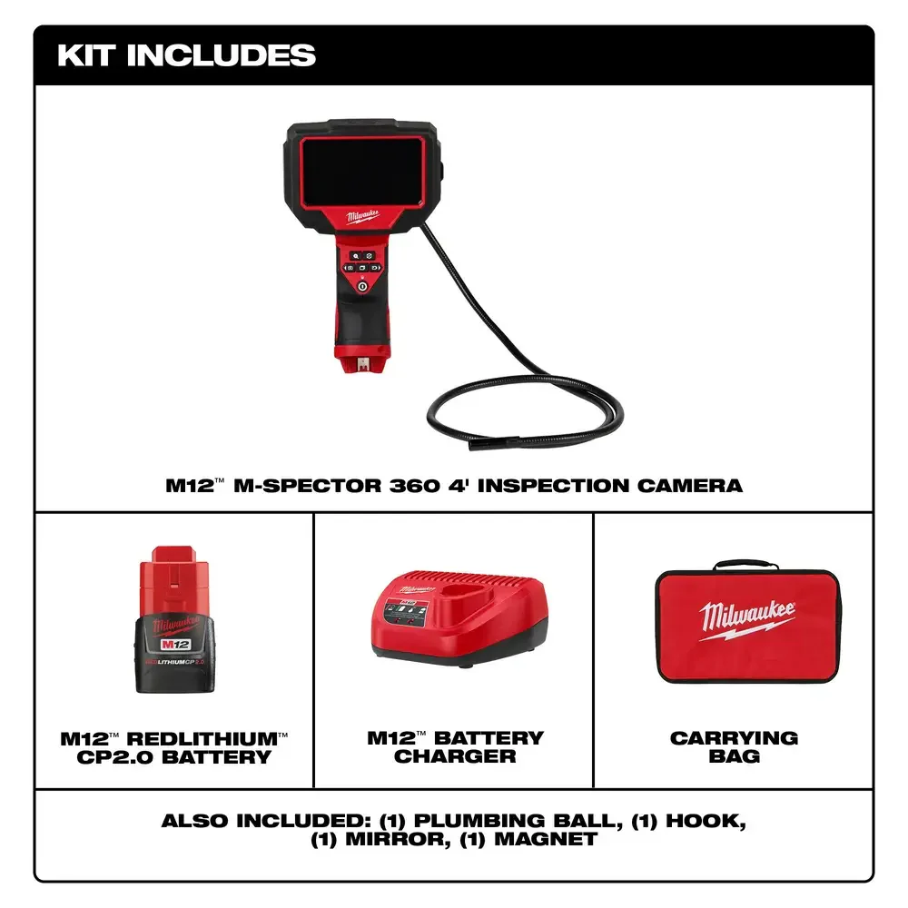 Milwaukee 2323-21, M12™ M-Spector™ 360 4' Inspection Camera - Image 2