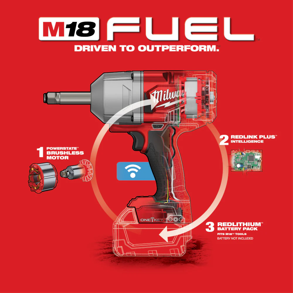 Milwaukee 2769-20, M18 FUEL 1/2" Ext. Anvil Controlled Torque Impact Wrench w/ ONE-KEY (Tool Only) - Image 3
