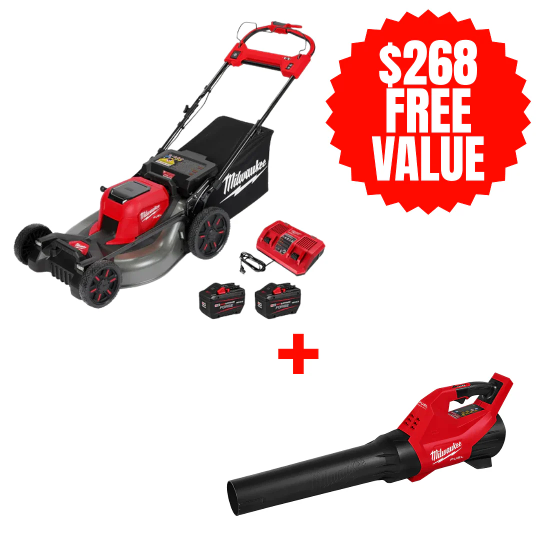 Milwaukee 2823-22HD, M18 FUEL 21" Self-Propelled Dual Battery Mower Kit + FREE 3017-20 M18 FUEL™ Blower