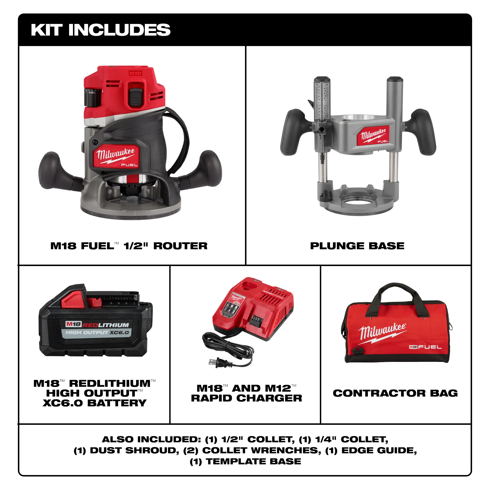 Milwaukee 2838-21, M18 FUEL™ 1/2" Router Kit - Image 2