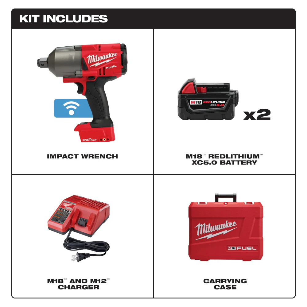 Milwaukee 2864-22, M18 FUEL 3/4" High Torque Impact Wrench Friction Ring Kit w/ONE-KEY - Image 3