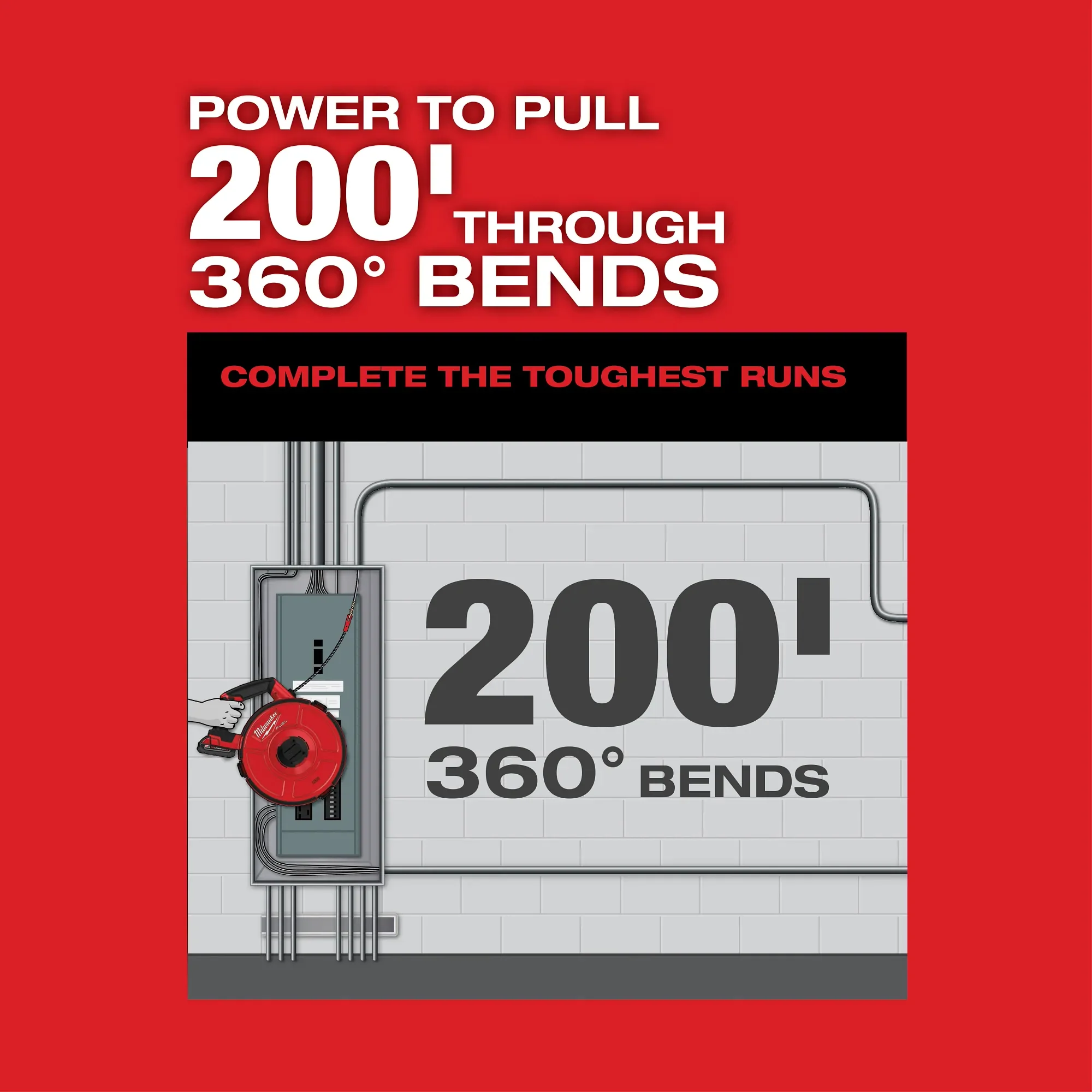 Milwaukee 2873-20, M18 FUEL™ ANGLER™ Pulling Fish Tape Powered Base (Tool-Only) - Image 6