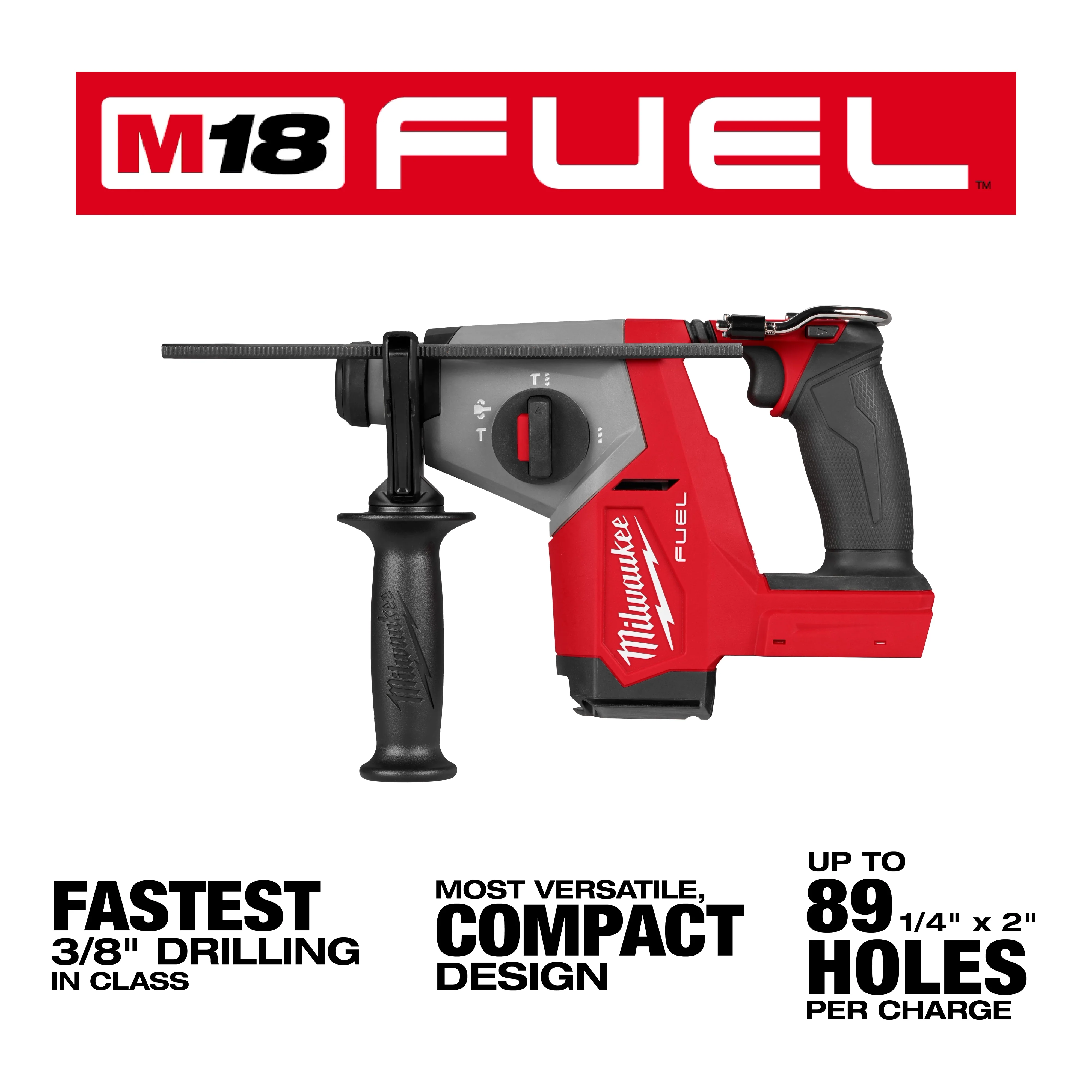 Milwaukee 2908-20, M18 FUEL™ 5/8" SDS Plus Rotary Hammer - Image 2