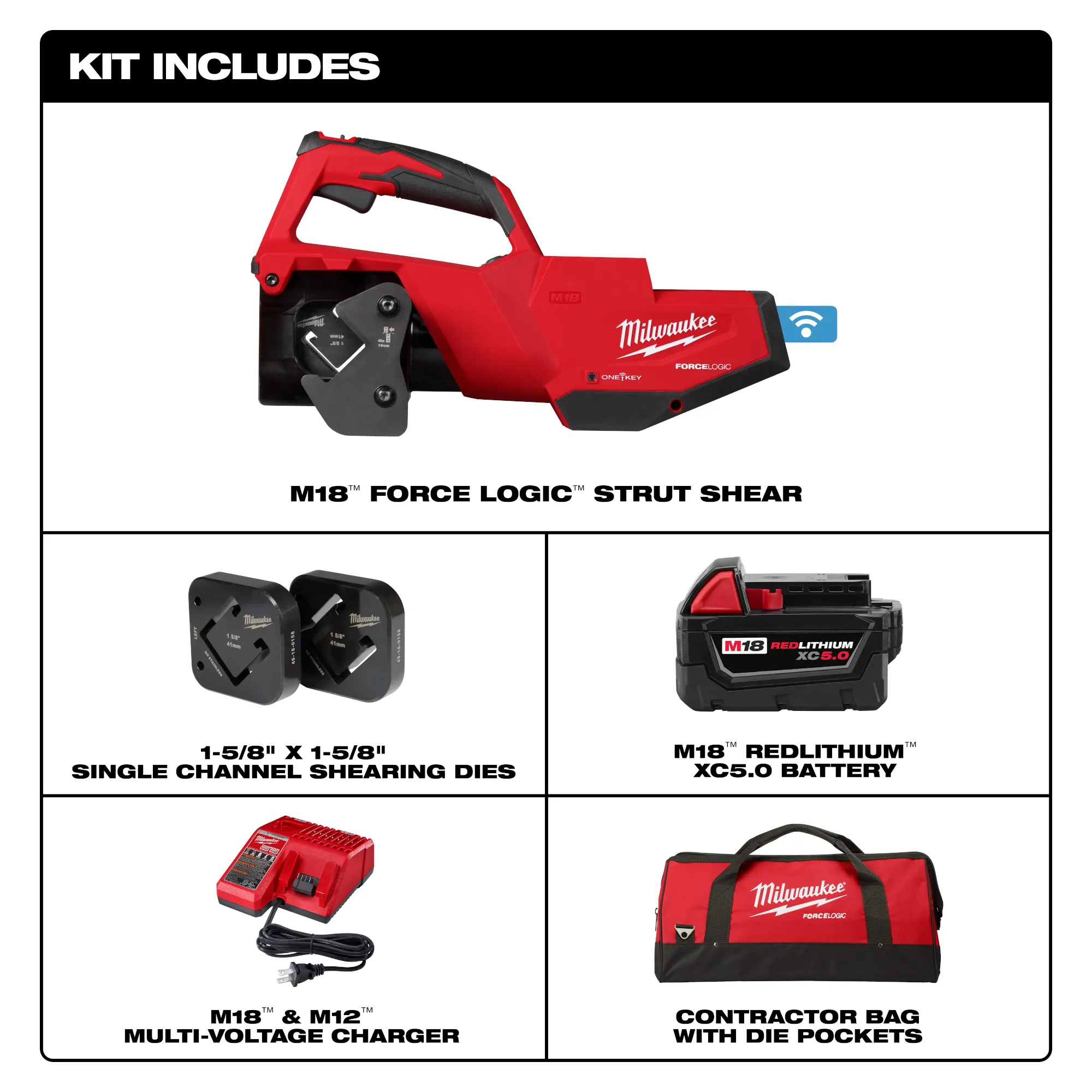 Milwaukee 2933-21, M18™ FORCE LOGIC™ Single Channel Strut Shear Kit - Image 2