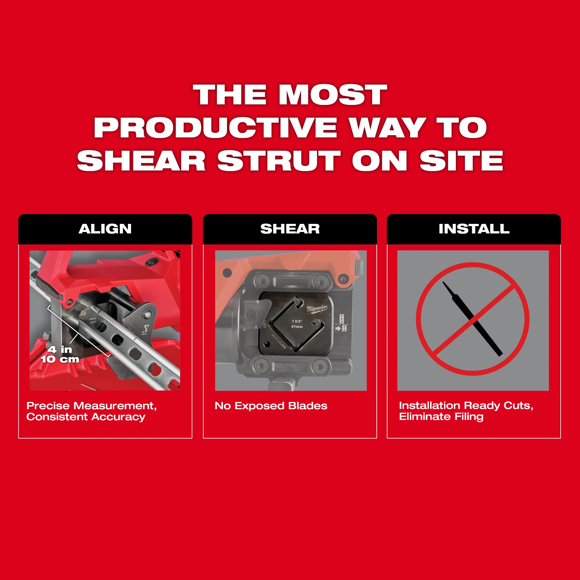 Milwaukee 2933-21, M18™ FORCE LOGIC™ Single Channel Strut Shear Kit - Image 5