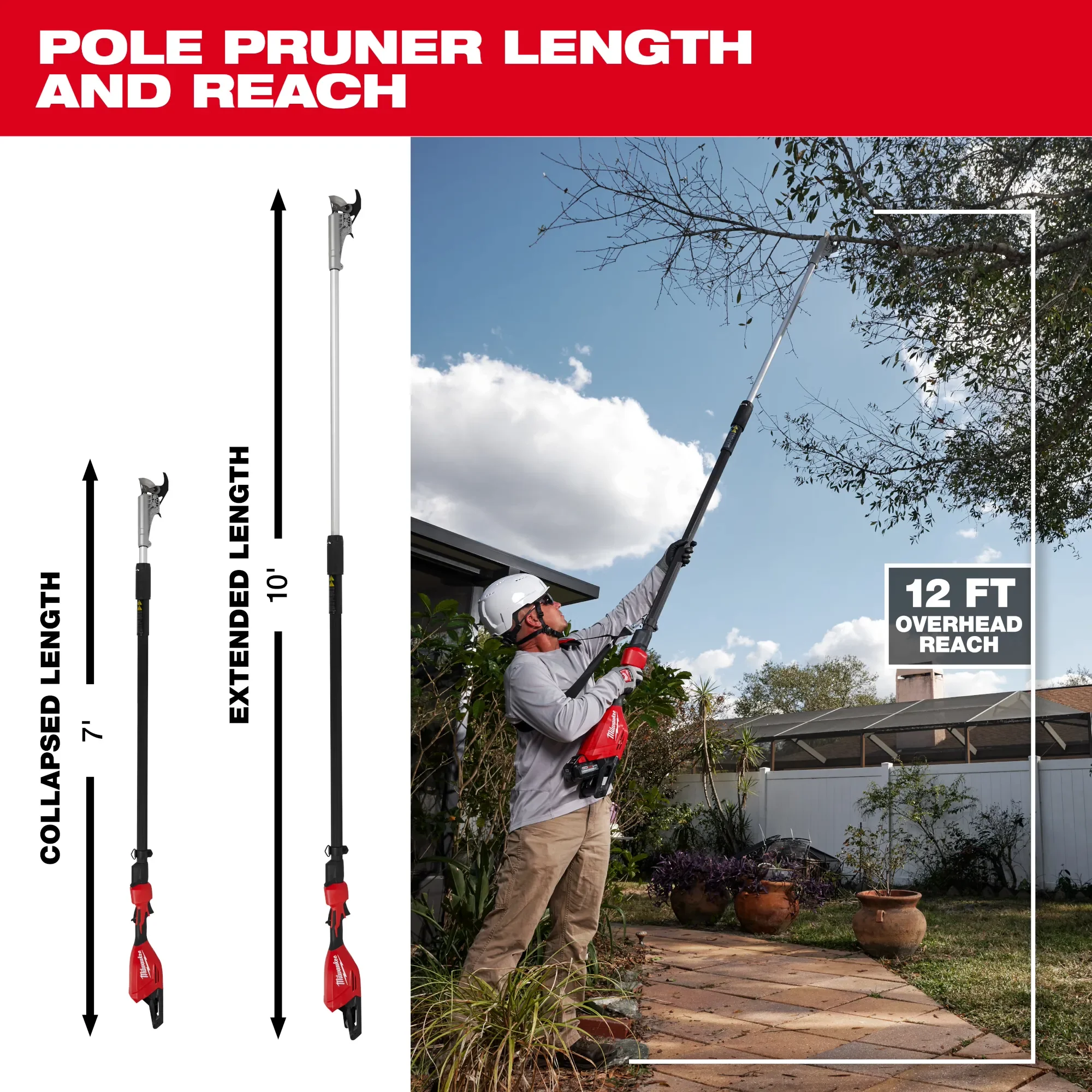 Milwaukee 3008-21, M18™ Brushless Telescoping Pole Pruning Shears Kit - Image 6