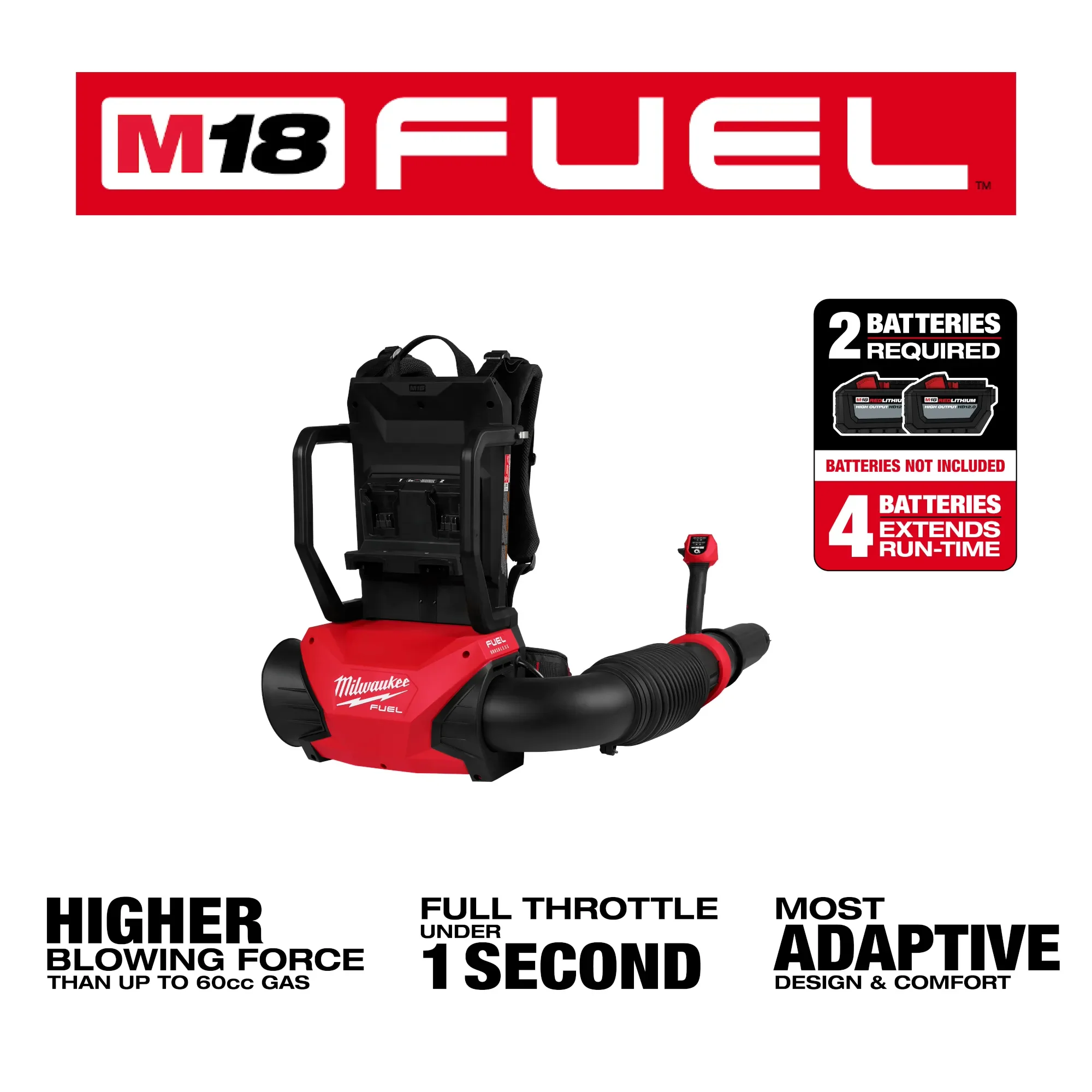 Milwaukee 3009-20, M18 FUEL™ Dual Battery Backpack Blower (Tool Only) - Image 2