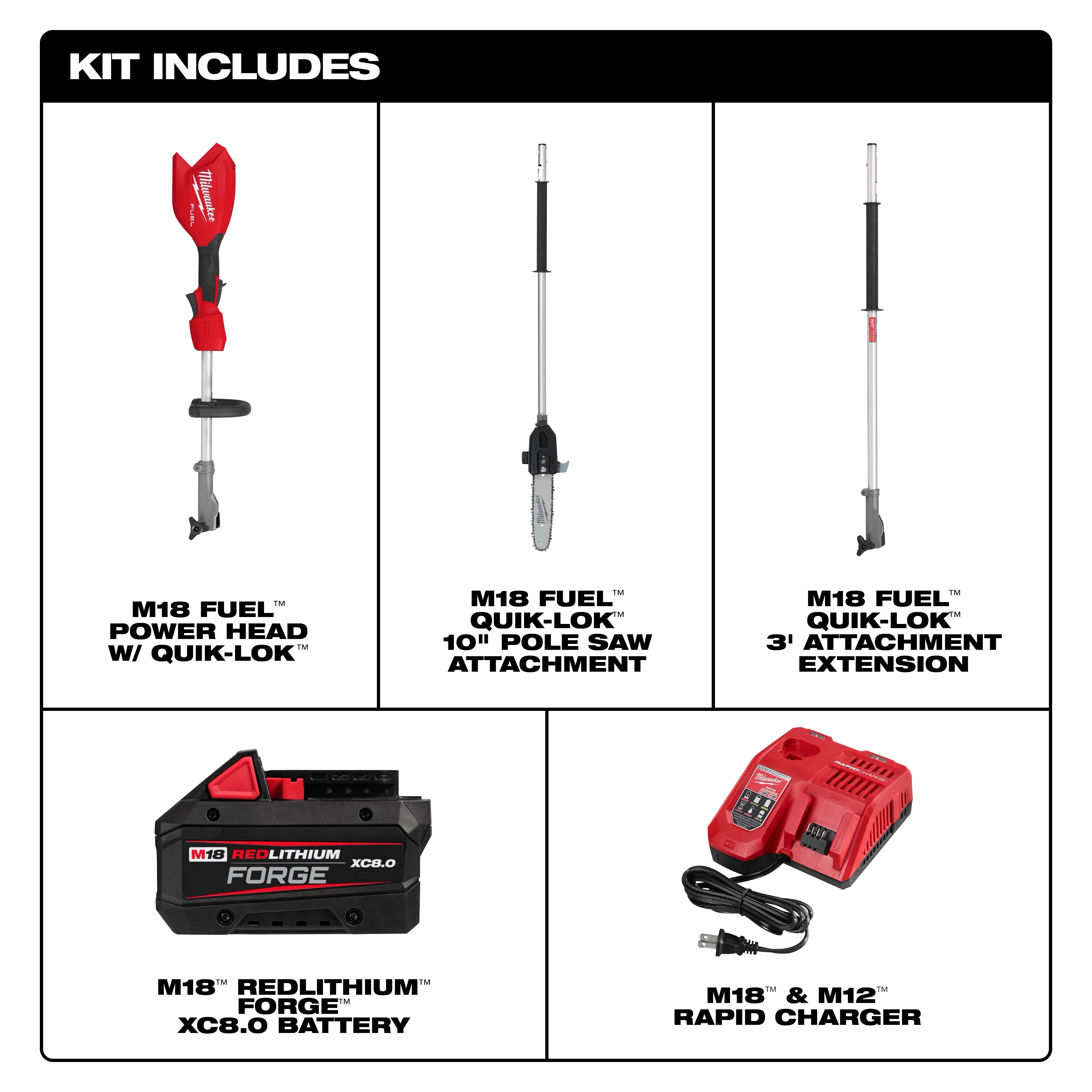 Milwaukee 3016-21PS, M18 FUEL™ Pole Saw w/ QUIK-LOK™ Kit - Image 6