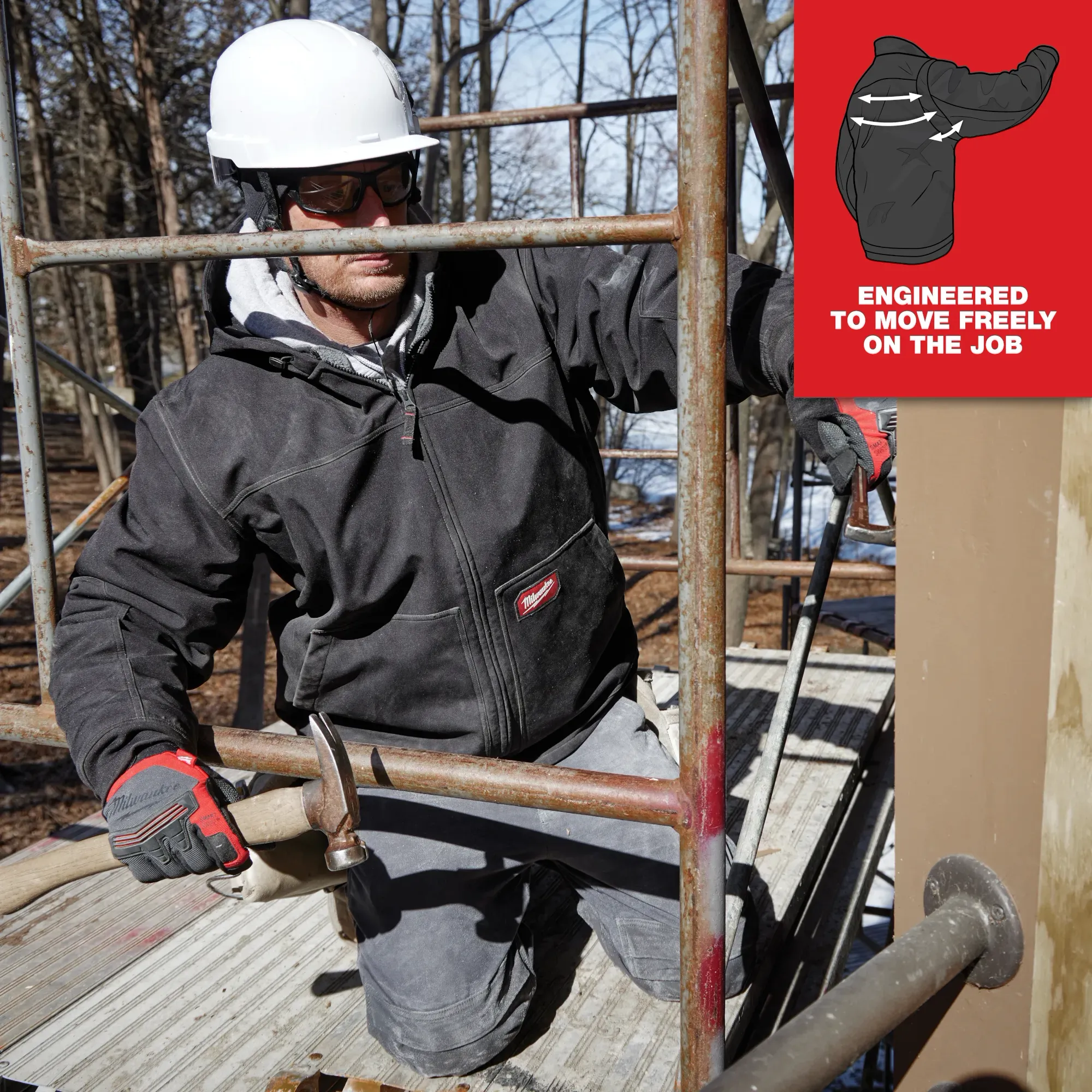 Milwaukee 312B FREEFLEX™ Softshell Hooded Jacket Black - Image 10