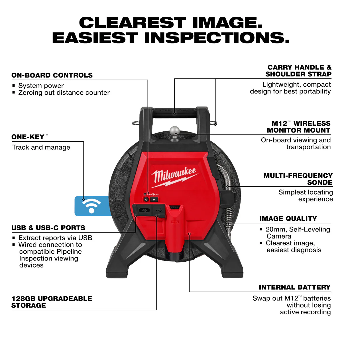 Milwaukee 3318-22B, M12™ 85’ High Flex Compact Inspection Camera Kit - Image 5