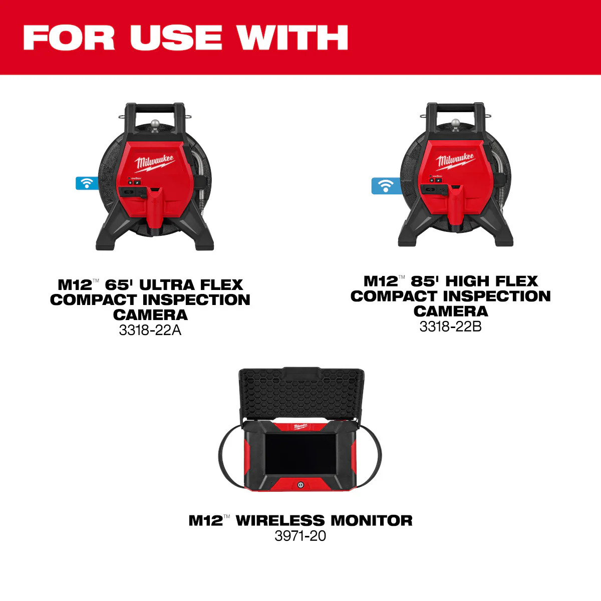 Milwaukee 3318-22B, M12™ 85’ High Flex Compact Inspection Camera Kit - Image 7